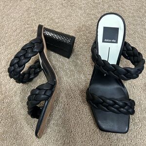 Dolce Vita Paily Braided Heels – Black Stella – Size 7